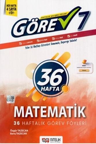 NİTELİK YAYINLARI 7. Sınıf Görev Matematik 36 Haftalık Görev Föyleri