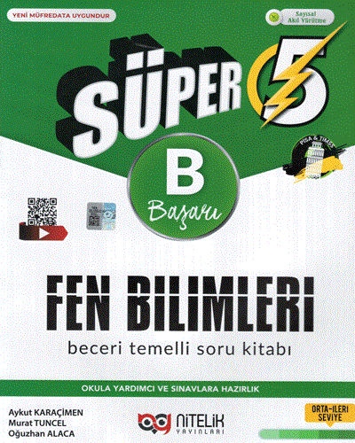 Süper 5.Sınıf Fen Bilimleri B Başarı Beceri Temelli Soru Kitabı