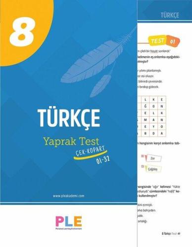 PLE - 8.Sınıf - Türkçe Yaprak Test