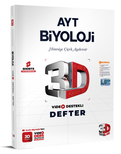 AYT 3D Biyoloji Video Destekli Defter