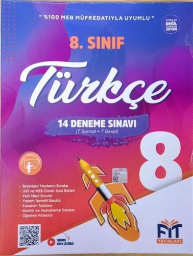 FİT YAYINLARI 8. SINIF LGS TÜRKÇE 14 DENEME SINAVI (7 SARMAL + 7 GENEL