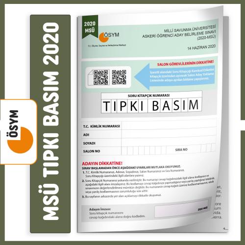 MSÜ 2020 ÖSYM Tıpkı Basım Türkiye Geneli Dijital Çözümlü Soru Kitapçığ