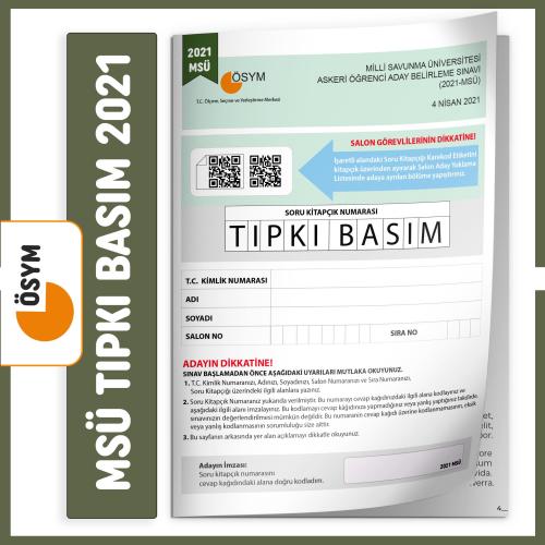 MSÜ 2021 ÖSYM Tıpkı Basım Türkiye Geneli Dijital Çözümlü Soru Kitapçığ