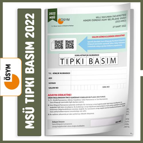 MSÜ 2022 ÖSYM Tıpkı Basım Türkiye Geneli Dijital Çözümlü Soru Kitapçığ