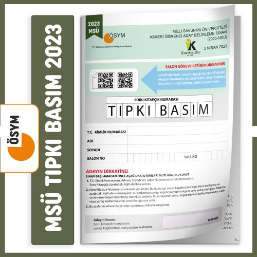 MSÜ 2023 ÖSYM Tıpkı Basım Türkiye Geneli Dijital Çözümlü Çıkmış Soru K